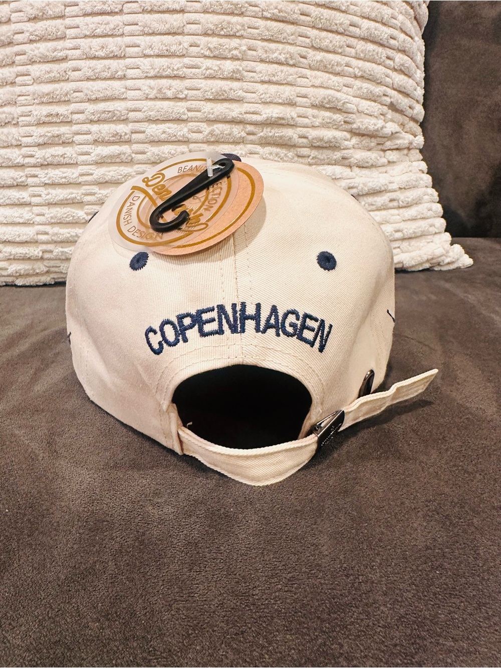 New with Tag, COPENHAGEN Embroidered Baseball Cap - Cream with Navy - Picture 4 of 7